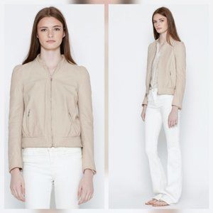 Joie Oshie Seafoam Green Leather Bomber Jacket